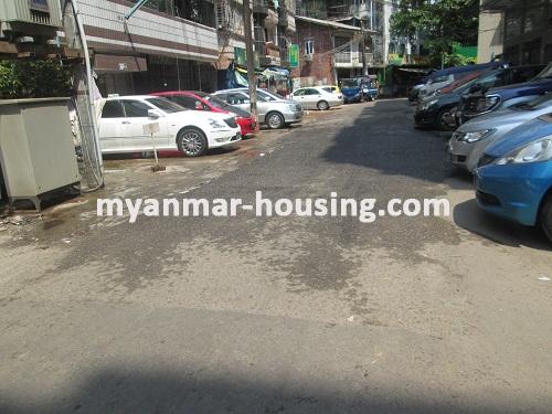 Myanmar real estate - for rent property - No.2103 - Good apartment for rent in Sanchaung! - View of the road.