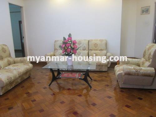 Myanmar real estate - for rent property - No.2222 - Well-decorated condo is ready to rent in Bahan! - View of the living room.