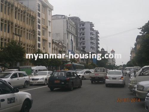 Myanmar real estate - for rent property - No.2380 - Condo for rent in city center! - View of the road.