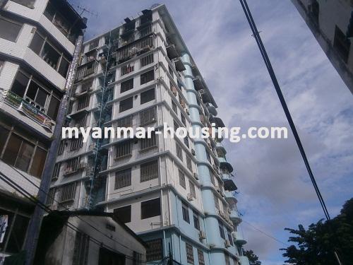 Myanmar real estate - for rent property - No.2495 - Condo for rent in Yuzana business tower! - Front view of the building.