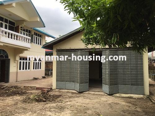 Myanmar real estate - for rent property - No.2567 - Pleasant landed house for company or office in Aung Myay Thar Si Housing. - View of Compound and Garage