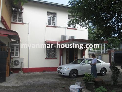 Myanmar real estate - for rent property - No.2645 - the landed house for rent in Bahan! - the front view of building