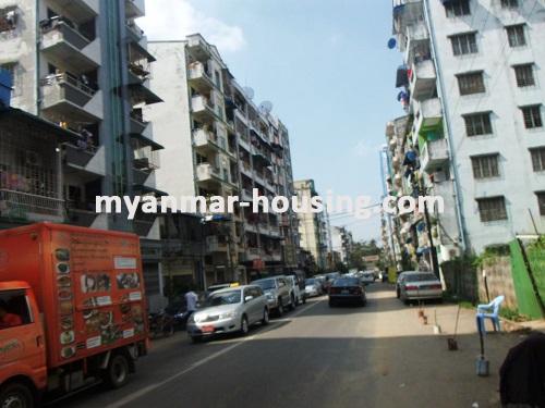 Myanmar real estate - for rent property - No.2711 - Apartment for rent in Sanchaung ! - View of the street.