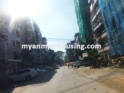 Myanmar real estate - for rent property - No.2732 - One of the spacious rooms ever! - View of the Street.