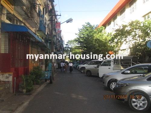 Myanmar real estate - for rent property - No.2735 - Ground floor for rent in the heart of the city ! - View of the street.