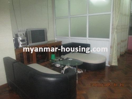 Myanmar real estate - for rent property - No.2774 - Ground Floor for rent suitable for Office near Hledan! - View of the living room.