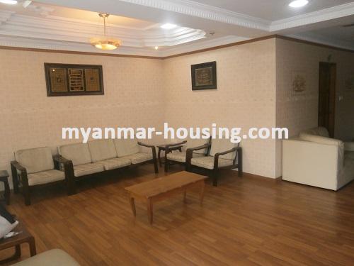 Myanmar real estate - for rent property - No.2776 - A spacious and suitable apartment for office near the former Office of Ministers! - View of the living room.