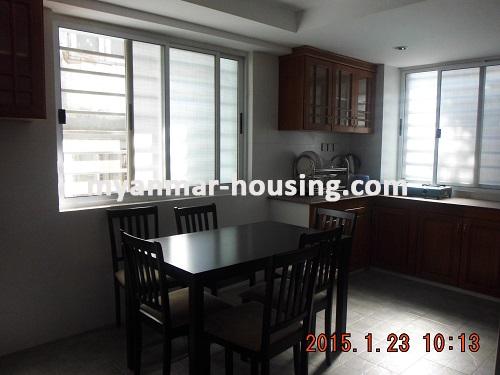 Myanmar real estate - for rent property - No.2887 - Fully furnished condo for rent with Internet service installed! - View of the dinning room.