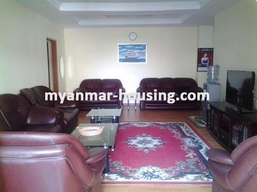 Myanmar real estate - for rent property - No.3003 - Spacious Room for Rent lcoated in Kabar Aye Villa Condominium! - Living Room