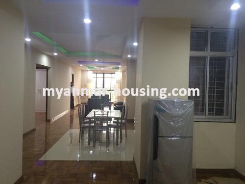Myanmar real estate - for rent property - No.3047 - A convenient apartment for rent in Mingalar Taung Nyunt! - View of the dinning room.