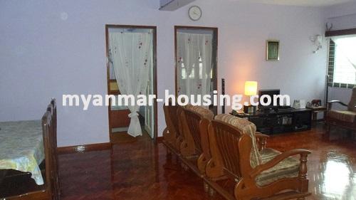 Myanmar real estate - for rent property - No.3217 - A Good apartment for rent in Zaw Ti Ka Housing. - View of the living room