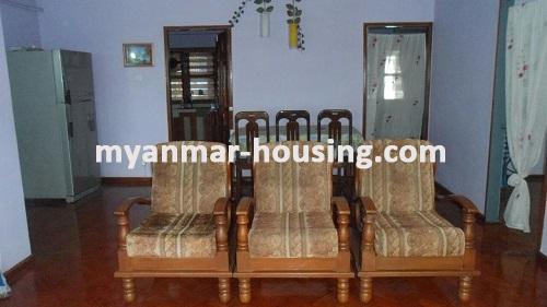 Myanmar real estate - for rent property - No.3217 - A Good apartment for rent in Zaw Ti Ka Housing. - View of the living room