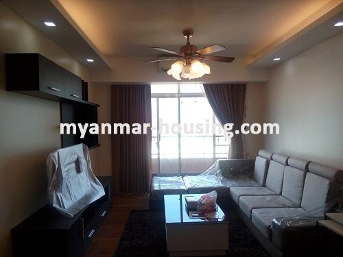 缅甸房地产 - 出租物件 - No.3703 - Luxurious Condominium room with full standard decoration and furniture for rent in Star City, Thanlyin! - View of the Living room