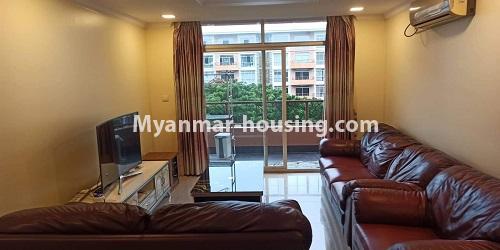 Myanmar real estate - for rent property - No.4938 - A Zone Two Bedroom Condo Room for Rent in Star City! - living room