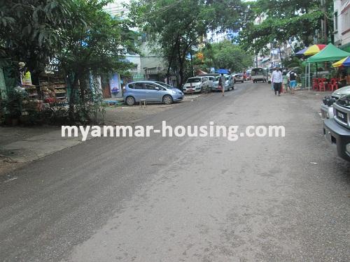 Myanmar real estate - for sale property - No.2685 - An apartment for sale near Dagon Center shopping mall in Sanchaung! - View of the road.
