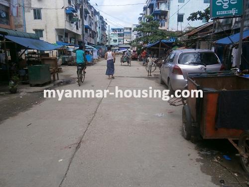 Myanmar real estate - for sale property - No.2784 - An apartment which is suitable for shop in Hlaing! - View of the street.