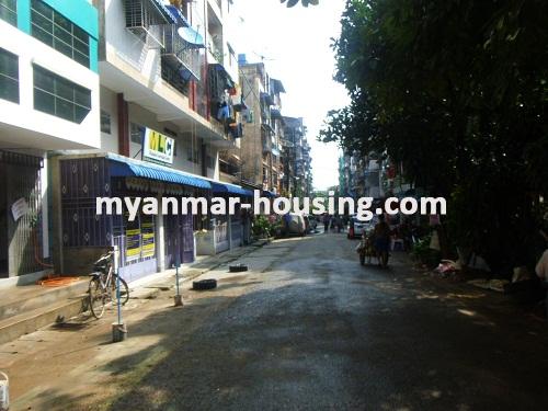 Myanmar real estate - for sale property - No.2890 - The pleasant condo for sale in Sanchaung! - the front street of building