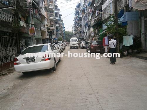 Myanmar real estate - for sale property - No.2920 - Apartment for sale in Sanchaung. - View of the street.