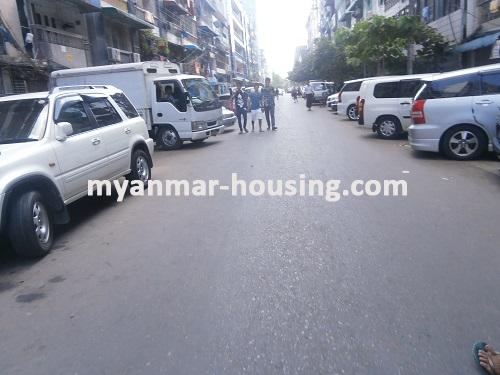 Myanmar real estate - for sale property - No.2951 - Wide Apartment near Botahtaung Pagoda for Sale! - View of the road.