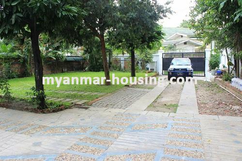 Myanmar real estate - for sale property - No.2966 - Nice Landed House with Spacious Compound for Sale near Inya Lake! - View of the compound.