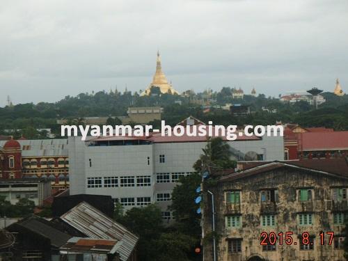 Myanmar real estate - for sale property - No.2975 - Modern decorated Pent House for sale in Chinatown area! - View of the Shwe Dagon Pagoda.