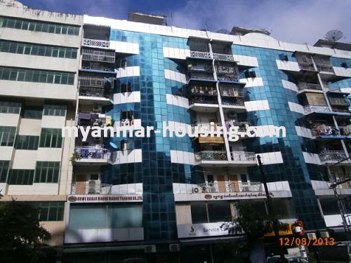 Myanmar real estate - for rent property - No.1444 - Two elevators provided  condo in city center! - View of the building.