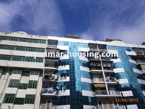 Myanmar real estate - for rent property - No.1444 - Two elevators provided  condo in city center! - Close view of the building.