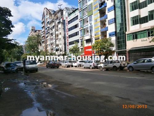 Myanmar real estate - for rent property - No.1444 - Two elevators provided  condo in city center! - View of the road.