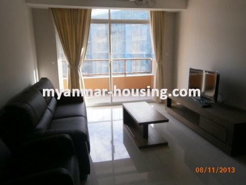 ミャンマー不動産 - 賃貸物件 - No.1602 - A nice condo with good view to rent  in Thanlyin . - View of the living 