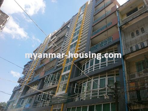 Myanmar real estate - for rent property - No.1614 - A new Condominium for rent in Lanmadaw ! - Beside view of the building