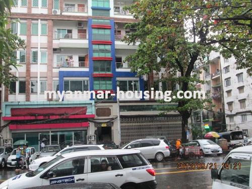 Myanmar real estate - for rent property - No.1648 - Suitable for both open an office and living in convenient place! - Close view of the building.