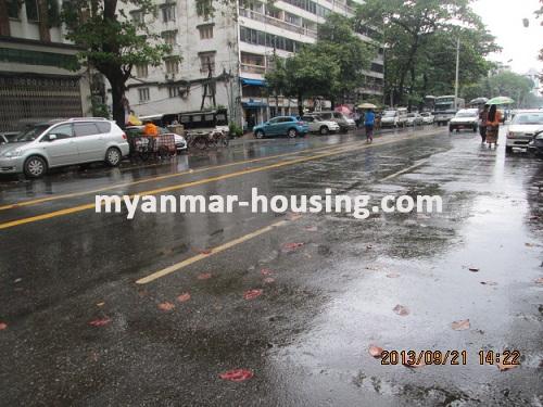 Myanmar real estate - for rent property - No.1648 - Suitable for both open an office and living in convenient place! - View of the street