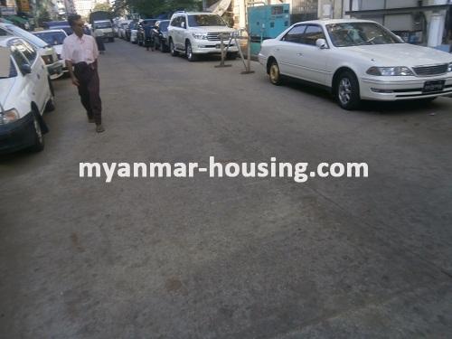 Myanmar real estate - for rent property - No.1722 - Condo in downtown for rent! - View of the street.