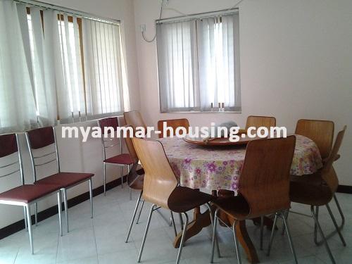 Myanmar real estate - for rent property - No.1807 - Well decorated a Landed House with green grass compound for rent is available in FMI City. - View of Dining room