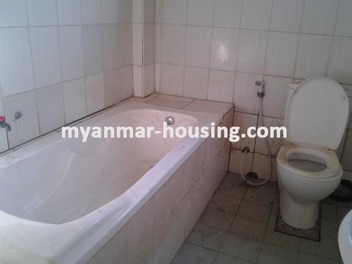 Myanmar real estate - for rent property - No.1807 - Well decorated a Landed House with green grass compound for rent is available in FMI City. - View of Bath room and Toilet