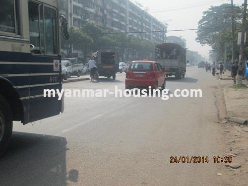 Myanmar real estate - for rent property - No.1854 - An apartment now for rent in Hlaing ! - View of the road.