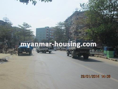 Myanmar real estate - for rent property - No.1868 - An apartment around downtown area! - View of the road.