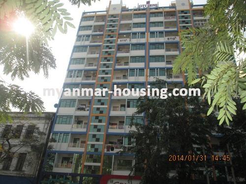 Myanmar real estate - for rent property - No.1876 - Condo located in main area for rent! - View of the building.