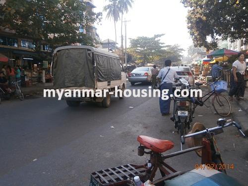 Myanmar real estate - for rent property - No.1886 - Good apartment  for rent  in Bahan! - View of the street.