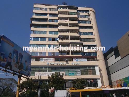 ミャンマー不動産 - 賃貸物件 - No.1891 - Spacious condo for rent is available in Sanchaung! - Front view of the building.