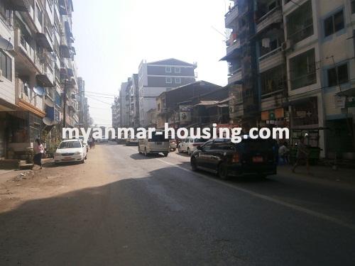 Myanmar real estate - for rent property - No.1892 - An apartment in good area available! - View of the main road.