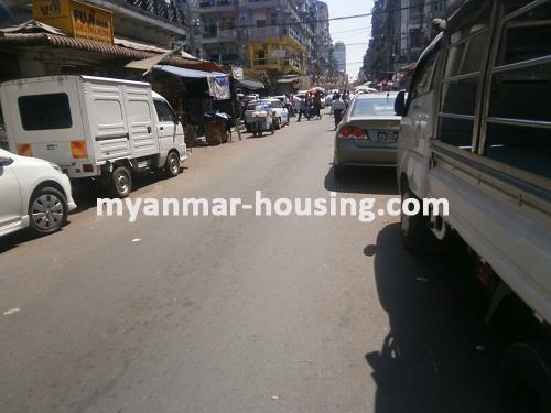 Myanmar real estate - for rent property - No.1927 - Condo for rent in city center! - View of the street.