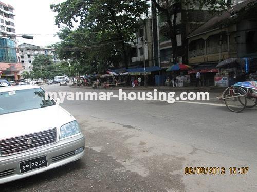 Myanmar real estate - for rent property - No.1956 - House for restaurant in downtown! - View of the road.