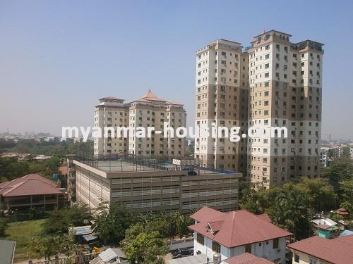 Myanmar real estate - for rent property - No.1959 - Great Shwe Da Gon Pagoda View condo for rent! - View of the building.