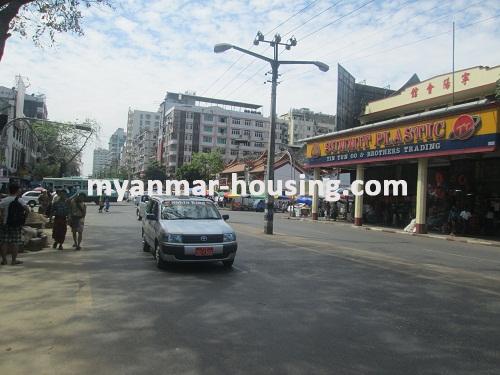 Myanmar real estate - for rent property - No.1982 - Wide area this apartment for in Latha Township. - View of the Street.