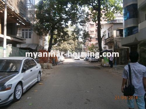 Myanmar real estate - for rent property - No.2049 - Normal landed house for rent in Sanchaung! - View of the road.