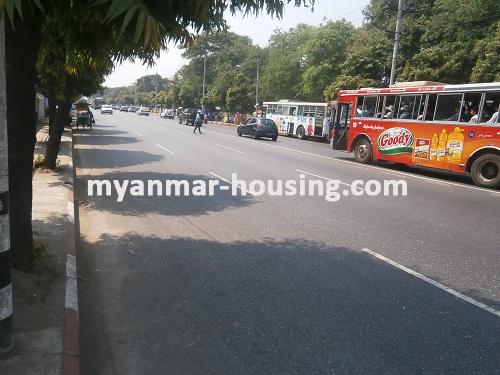 Myanmar real estate - for rent property - No.2068 - Having the main road an apartment for rent in Mayangone! - View of the street.