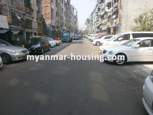 Myanmar real estate - for rent property - No.2071 - Located close to Pazudaung market condo for rent! - View of the road.