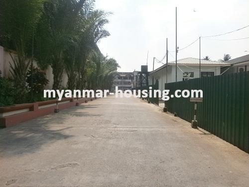 Myanmar real estate - for rent property - No.2119 - House is quiet area for rent! - View of the road.