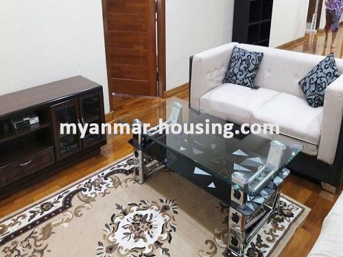 Myanmar real estate - for rent property - No.2140 - Good room in Green Lake Condo on rent. - View of the Living room